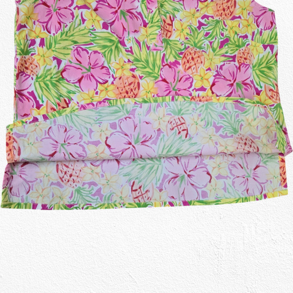 Boston Proper Yellow Tropical V Neck Sleeveless Island Collared Top Size Small - Picture 6 of 7